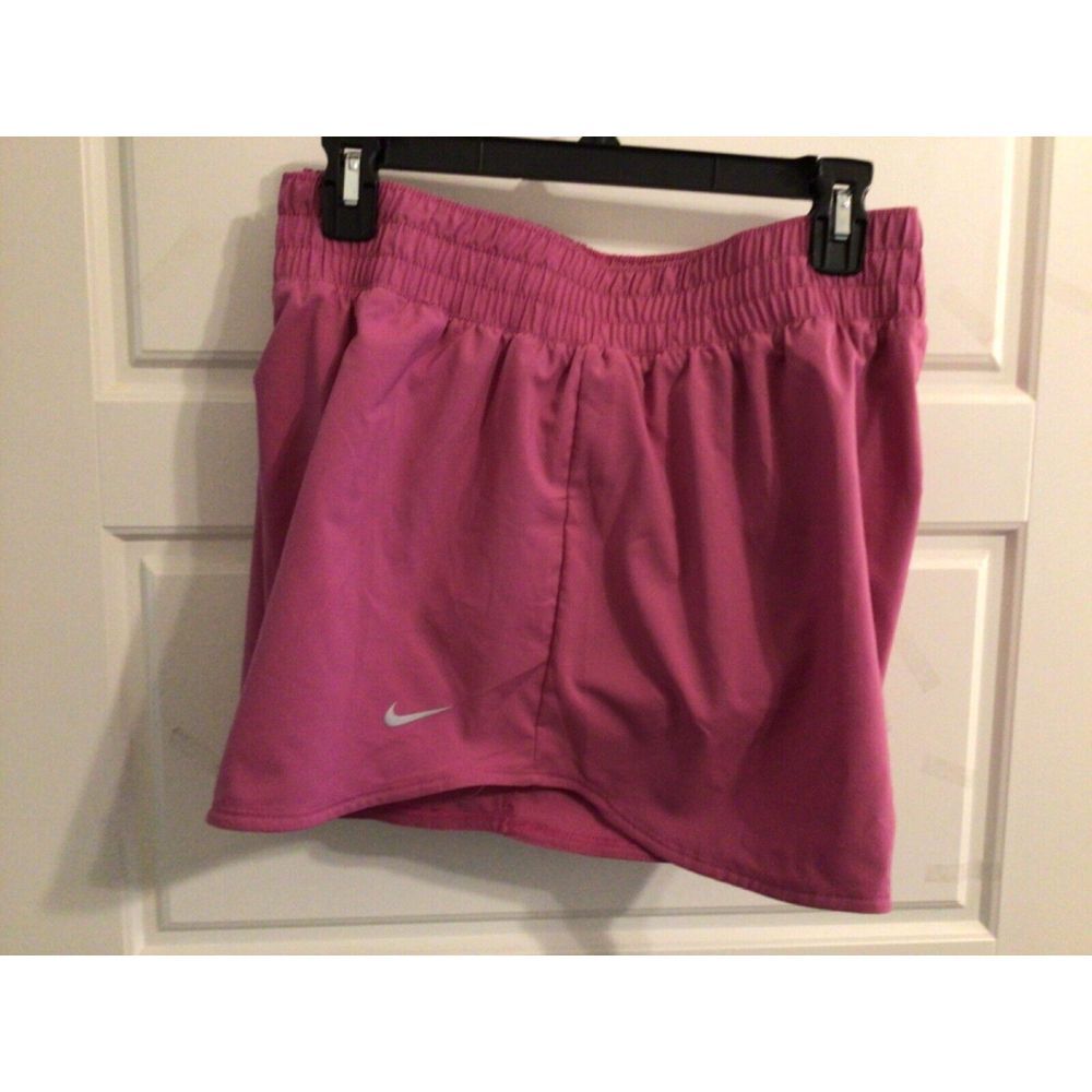NEW Tags Nike 2 In 1 Brief-Lined Dri-Fit Running Shorts‎ Pink DX6010-Women XL